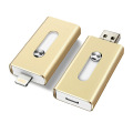 Unidad de Gold Flash OTG USB Flash 3.0 para iPhone